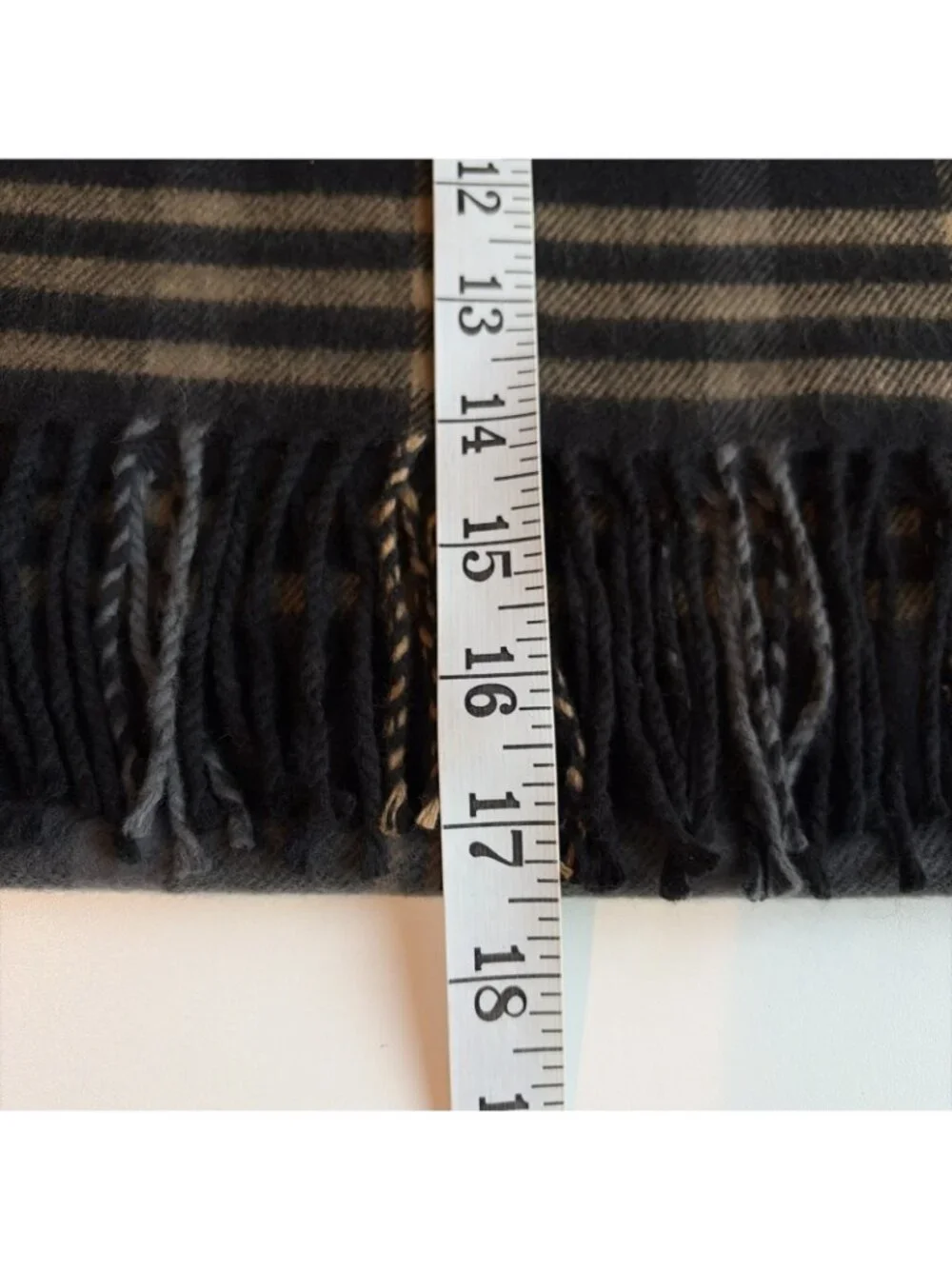 Vintage 100% Cashmere Plaid Scarf Unisex 68X12